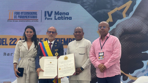 Presidente del PARLATINO, recibe mención en Colombia