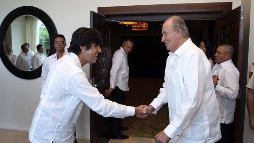 Rey Juan Carlos se reúne con Sacyr y saluda al Presidente de Panamá