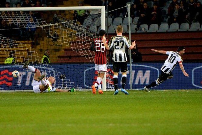 El Milan cae con el Udinese y se aleja de la zona europea