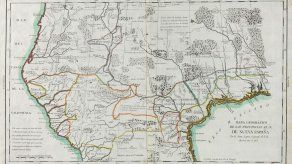 Feria cartográfica exhibe primer mapa de 1746 con las 13 colonias de EEUU