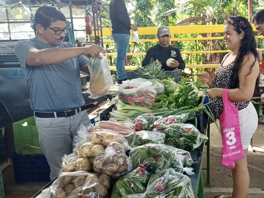 Venta de productos alimenticios en las Agroferias.