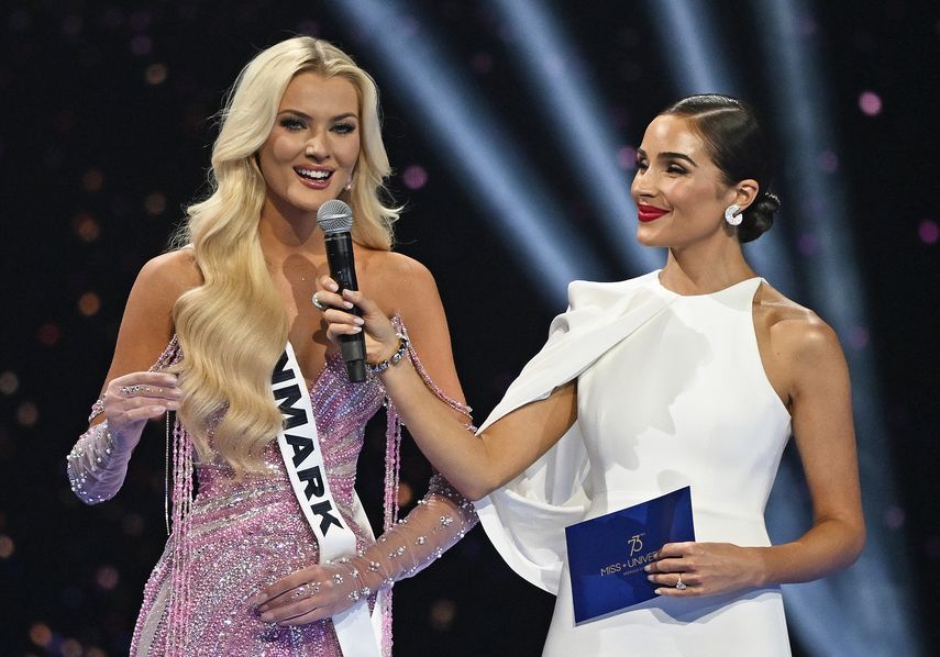 Victoria Kjaer en la ronda de preguntas del Miss Universo 2024. Victoria Kjaer en la ronda de preguntas del Miss Universo 2024.