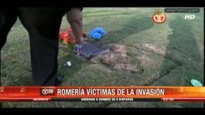 Familiares de víctimas de la invasión visitan el Jardín de Paz