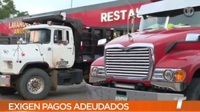 Conductores de camiones volquete exigen al gobierno cumplir con pagos pendientes