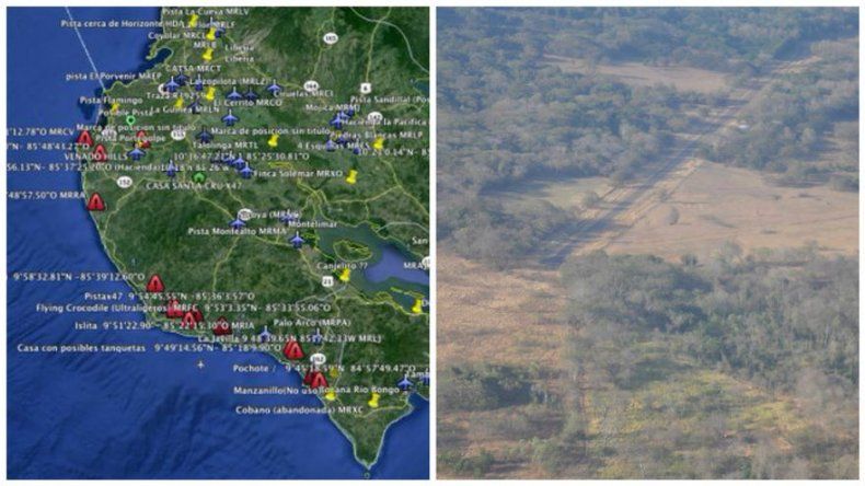 Policía costarricense detecta 33 pistas de aterrizaje clandestinas