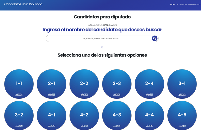 Candidatos para diputado. Candidatos para diputado.