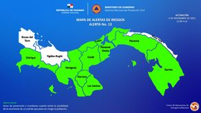 Provincias bajo alerta verde.