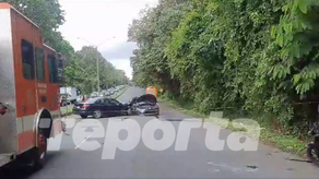 Vistas del accidente registrado en avenida La Amistad
