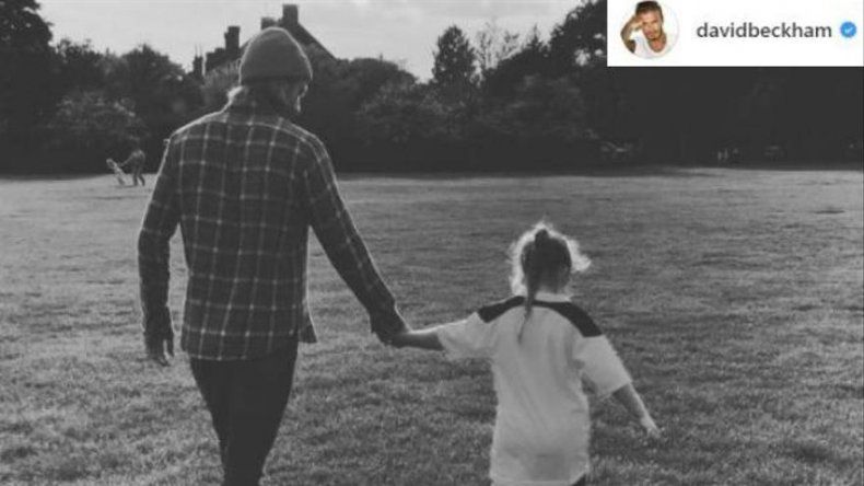 David Beckham ya ha dado a su hija Harper su primera clase de fútbol