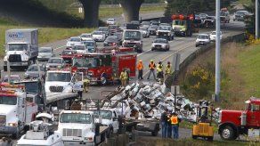 Millones de abejas escapan tras volcadura de camión