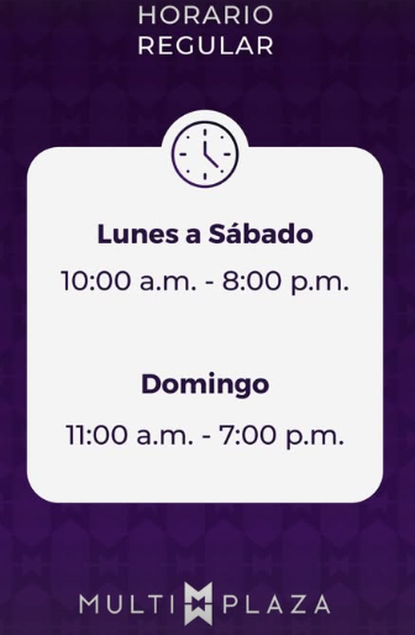 Horario de Multiplaza. Horario de Multiplaza.