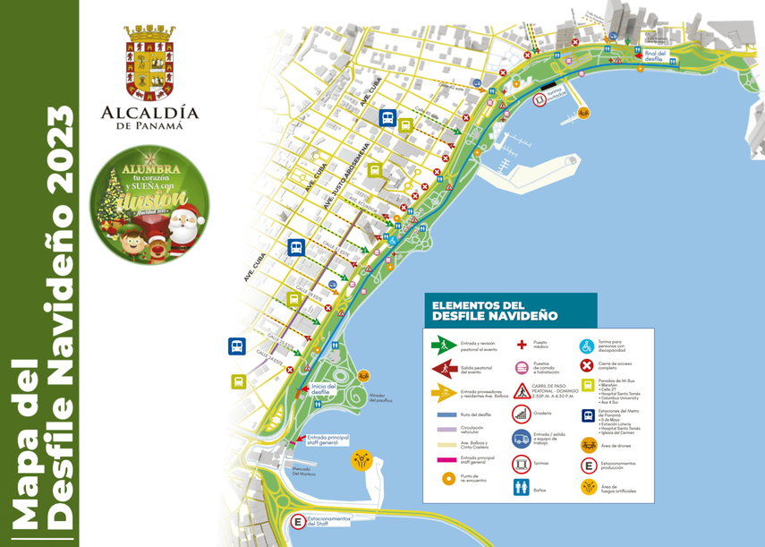 Mapa de cierres de vías por el desfile de navidad