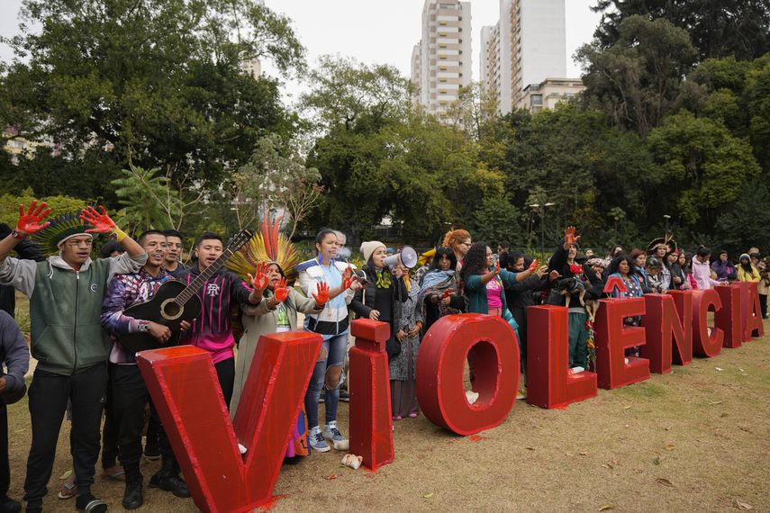 En una manifestación en Sao Paulo el domingo
