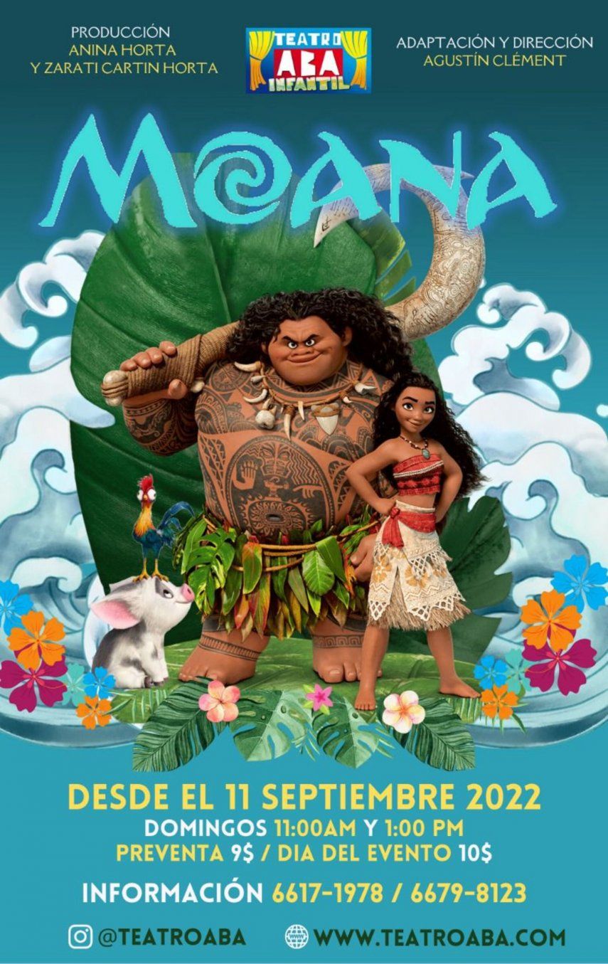 Obra infantil Moana llegará pronto a las tablas panameñas