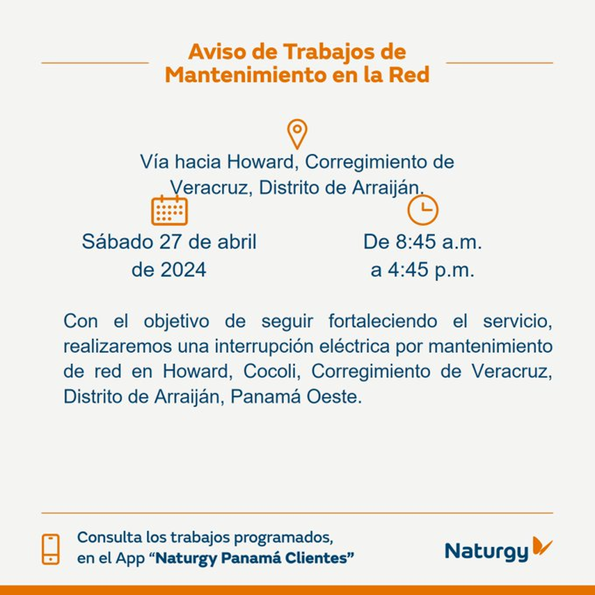 Áreas afectadas por la interrupción eléctrica en Arraiján Áreas afectadas por la interrupción eléctrica en Arraiján