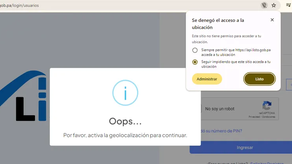 Activación de la geolocalización desde un ordenador en la plataforma Listo Wallet para el pago del PASE-U Activación de la geolocalización desde un ordenador en la plataforma Listo Wallet para el pago del PASE-U