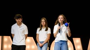 Los estudiantes panameños Emiliano Arellano, Claudia Mejía, Ana Paula Duque.