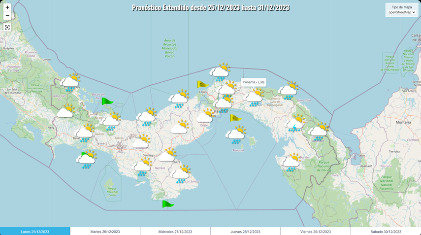 Pronóstico extendido del 25 al 31 de diciembre. Pronóstico extendido del 25 al 31 de diciembre.