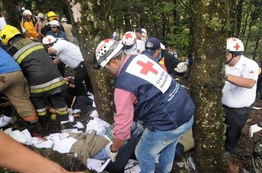 Diez heridos tras volcarse un autobús de pasajeros en Honduras