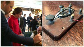 Guillermo y Catalina desempolvan viejo telégrafo en Canadá para enviar un tuit