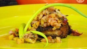 Filete de res con salsa de Melocotón