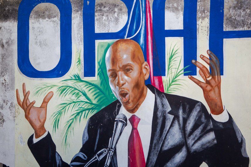Mural del asesinado presidente Jovenel Moise.