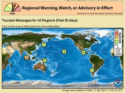 Centro de EEUU reduce zona de impacto de eventual tsunami