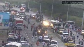 Transportistas bloquean carretera en Pacora Transportistas bloquean carretera en Pacora