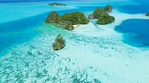Vista del mar en el territorio de Palaos.