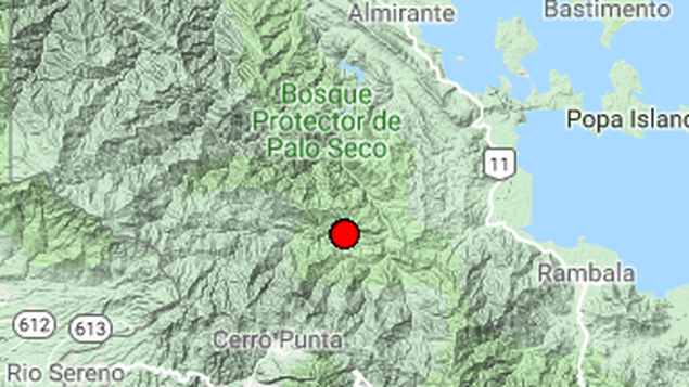 Sismo de magnitud 2,7 en escala de Richter se registró en Chiriquí