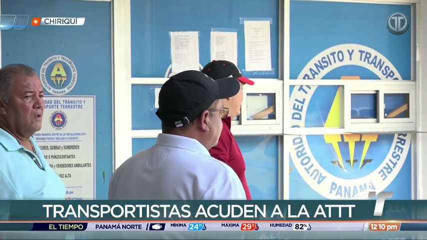 Transportistas denuncian a la ATTT Chiriquí