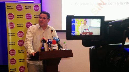 Marco Ameglio denuncia que colapsó sistema de captación de firmas del TE