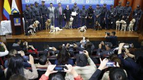 Emotiva ceremonia para perros policiales en Colombia