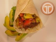 Fajitas de carne y mango