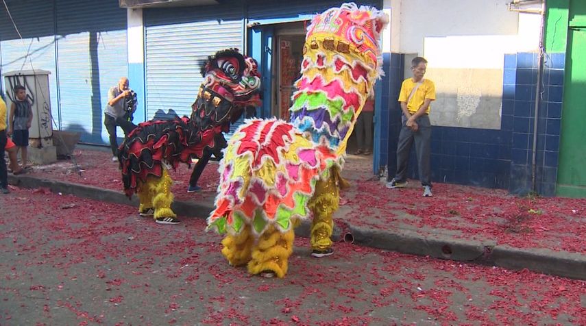 Vistas de celebraciones anteriores del Año Nuevo Chino en Panamá.