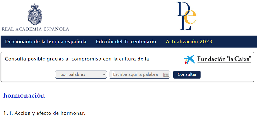 Definición de la palabra hormonación. Definición de la palabra hormonación.