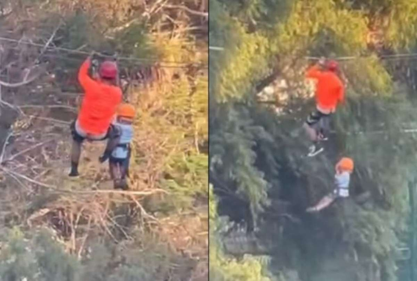 ¡Insólito! Niño cae de una tirolesa a 12 metros de altura