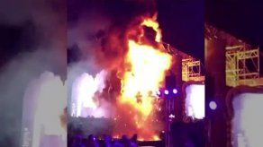 Espectacular incendio sin víctimas en masivo festival de música en España