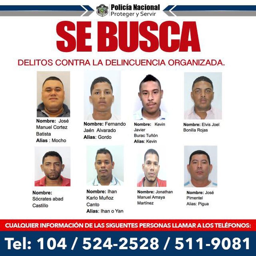 Los más buscados por la Policía Nacional