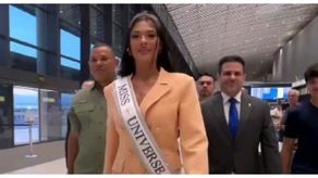 Sheynnis Palacios a su llegada a Panamá.