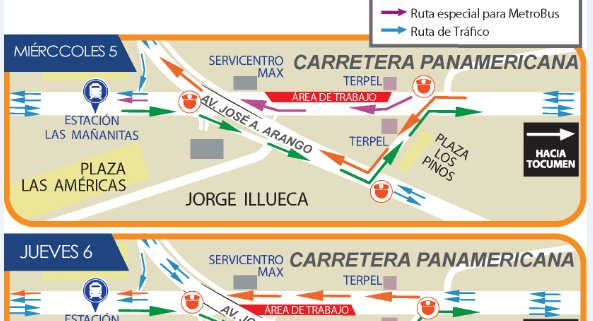 Anuncian desvíos en la Panamericana para desmontar puente peatonal en Las Mañanitas