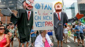 Unas 1.400 personas desfilan en Bruselas contra visita de Trump