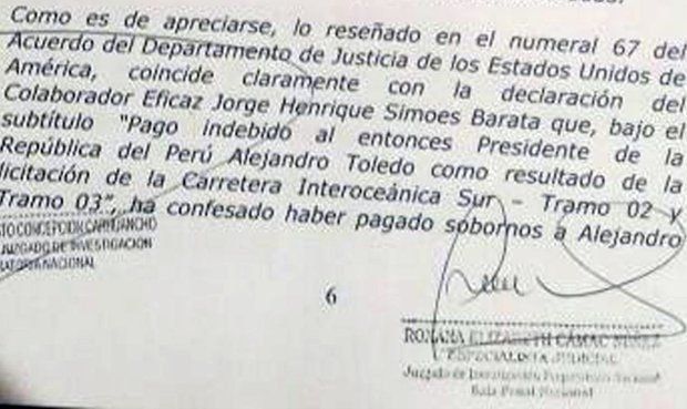 Exdirectivo de Odebrecht en Perú acusó a Toledo, según documentos publicados