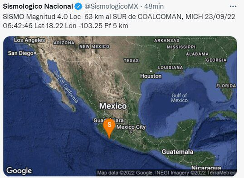 Sismo en México