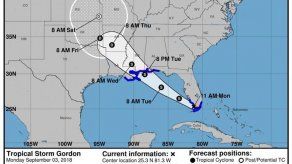 Fuertes lluvias y vientos sobre la Florida por tormenta tropical Gordon
