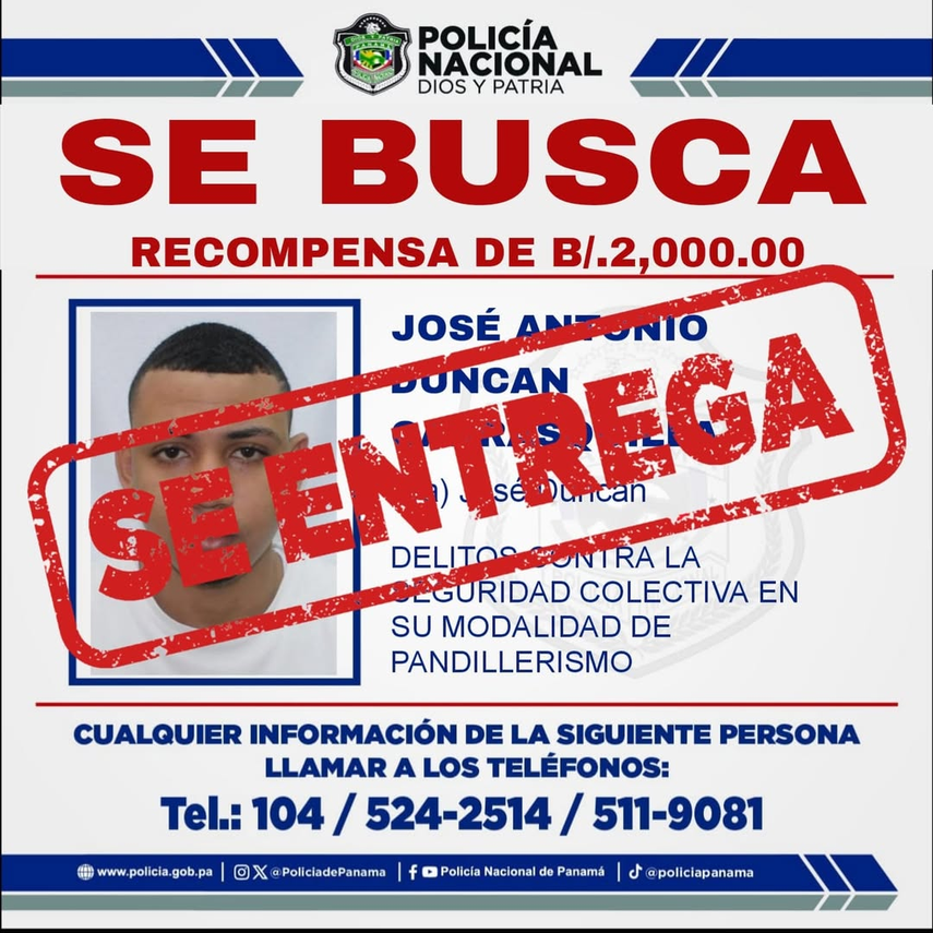 Policía Nacional aprehende a presunto miembro de la pandilla en Pueblo Nuevo.