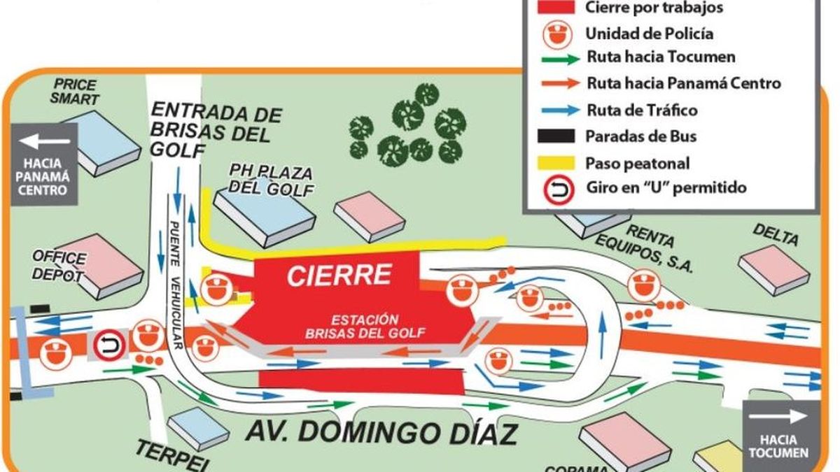 Cierres en la avenida Domingo Díaz por montaje de pasarela en la Línea 2  del Metro