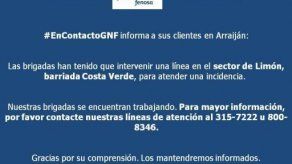 Gas Natural Fenosa intervino servicio en sector de Arraiján