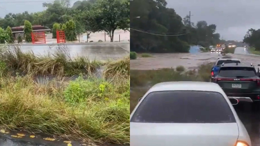 Varios autos afectados en la carretera Panamericana por crecida del cause del río Capira.