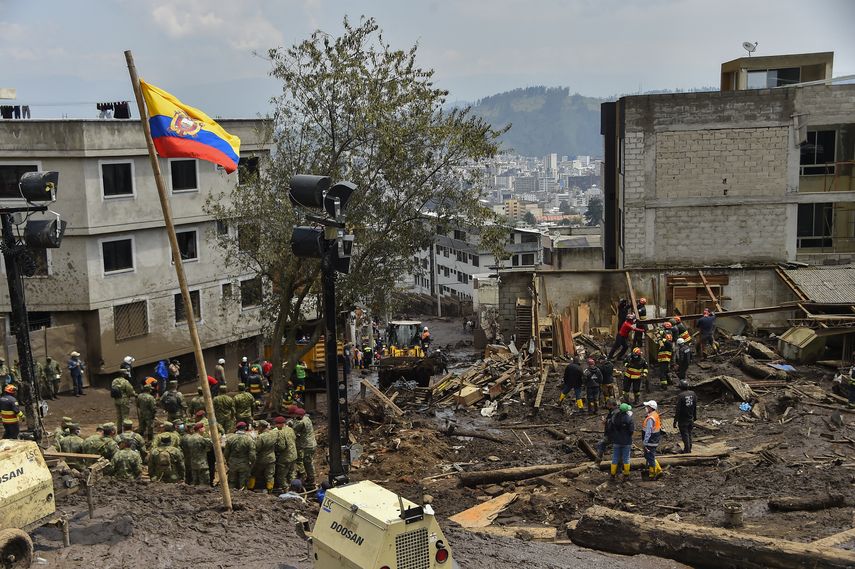 El aluvión provocó en Quito